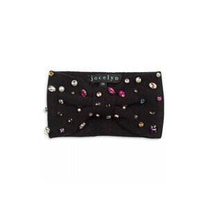 JOCELYN crystal embellished jeweled women's headband earwarmer- BLACK